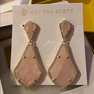 Kendra Scott Alexa Gold Pink Quartz Earrings